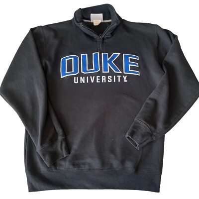 Vintage Duke University Mens Sweatshirt Champion 1/4 Zip Embroidered Black  M