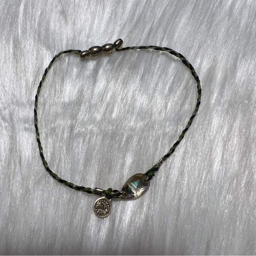 Alex and Ani Braided Crystal Charm Adjustable String Bracelet