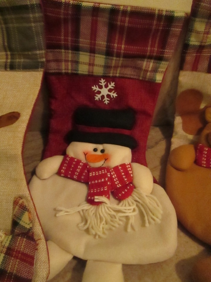 Personalized Christmas Stockings Set of 4 Burlap Family Christmas Stockings eBay