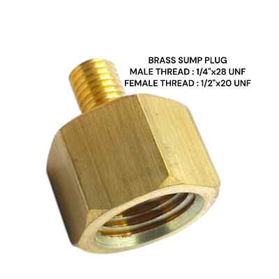 1/4'' UNF Stecker auf 1/2'' UNF Buchse Messing Sumpf Adapter Öltemperaturanzeige Sensor