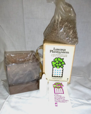 NOS Vtg 70s Luwasa Plantsystem Square Acrylic Planter Pot 5'' H In Orig Box