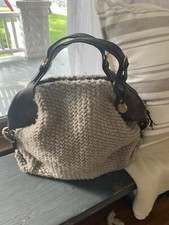 Genuine Ugg Brown Leather Handbag Gold Embellishments Zipper Doctor Purse Bag