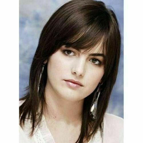 100% Real hair! New Gorgeous Women's Medium Dark Brown Straight Human Hair Wigs - Picture 1 of 6