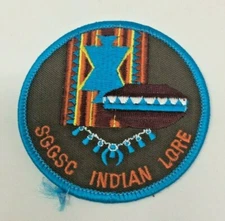 PATCH GSA Girl Scouts SGGSC Indian Lore SW Motif Blue Brown Orange