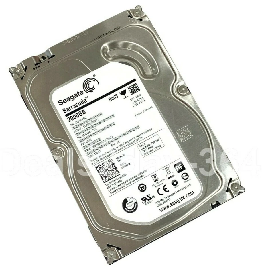 ST2000DM001 Seagate Barracuda 2TB 7200RPM SATA 6Gbps 64MB Cache 3.5-inch - Image 2 of 4