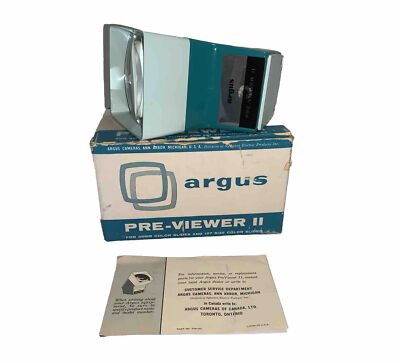 Vintage Argus Portable Slide Pre-Viewer IV for 35mm & 127 Color Slides Orig Box