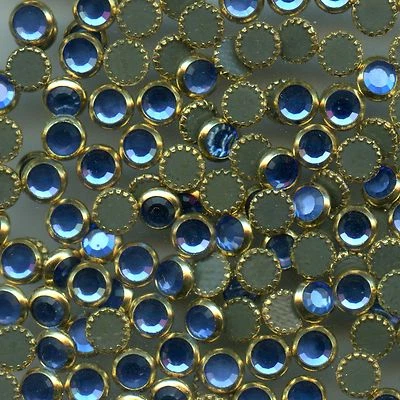 2013 SS20 SA ** 20 STRASS SWAROVSKI FOND PLAT CERCLÉ MÉTAL HOTFIX 4,7mm SAPPHIRE