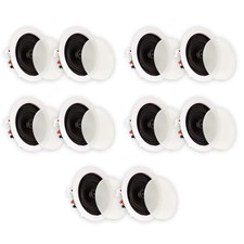 Theater Solutions TS50C Flush Mount In Ceiling Speakers 2-Way Home 5 Pair Pack