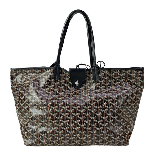 GOYARD Saint Louis PM Black Coated Canvas Leather Tote Bag