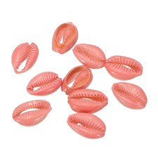 10 Pcs Pink Oval Seashells Beads Natural Cowrie Beach Shells