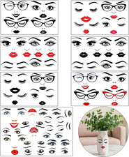 Face Stickers for Crafts,7 Sheets Make a Face Sticker for Pots Flower Stickers