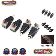 Compact RCA Male to Speaker Wire Converter with Screw Terminal for CCTV Use