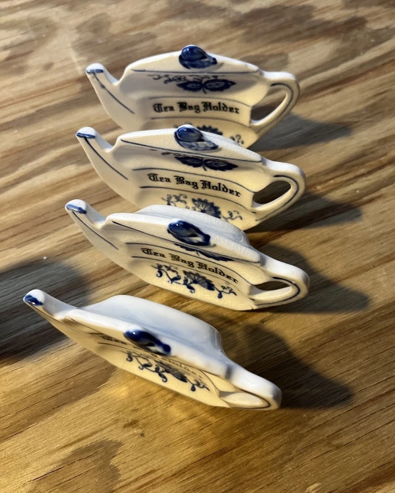 De colección 10 Piezas Arnart Azul Cebolla Azul y Blanco 6 Piezas Especias 4 Piezas Bolsa de Té Soporte Set Foto 3 de 4