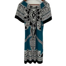 Saint Tropez West Dress Women 8 Multi Paisley Comfy Casual Stretch Peasant Boho