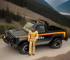 Vintage Tonka MR-970 Black Metallic Pickup Truck w/ Driver Figure 4x4 1980s