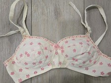 VTG 1960's Splendor Form Pink Eyelet Padded Bra 34A Baby Doll Pin-up Retro