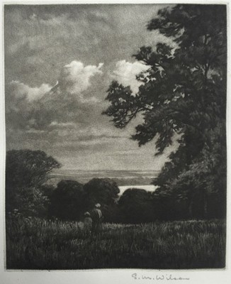 Eli Marsden Wilson ARE (1877-1965) A Glimpse of the Severn 1926 original signiert
