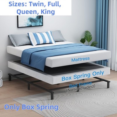Metal Box Spring Bed Frame - Twin/Full/Queen/King Sizes, Sturdy Mattress Support