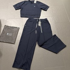 Figs Formx Sbrub Set Ora Slim Mock Neck Scrub Top And Pants Navy Blue Womens XL