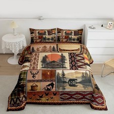 Bear Comforter Set Cute Deer Bedding Set for Kids Boys Girls Wildlife Hunting...