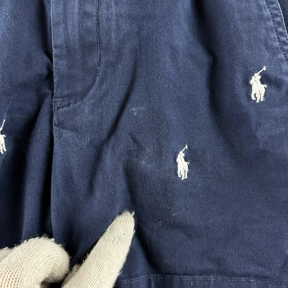 Polo Ralph Lauren Shorts Kids Size 6 Blue Embroidered Pony Chino Cotton - Image 4 of 4