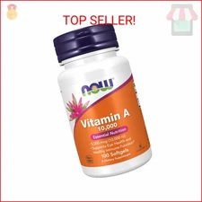 NOW Supplements, Vitamin A 10,000 IU, Eye Health*, Essential Nutrition, 100 Soft