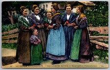 Postcard Sainte-Foy France Costumes Women Dresses 1910s DB