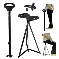 Walking Cane with Seat for Men & Women, Lightweight Anti-Slip Walking Stick w...