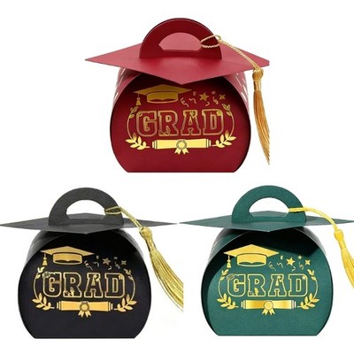 Graduation Cap Candy Box Cookie Chocolate Gift Packaging Box With Tassels