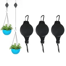 HOGXUAE 3Pcs Upgraded Retractable Plant Hanger,Plant Pulleys for Hanging Plan...