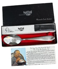 Vintage Moustache spoon novelty 70s Hong Kong gag gift man