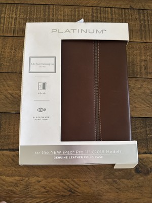 Platinum Genuine Leather Folio Case for Apple iPad Pro 11'' 1st Gen Bourbon Brown