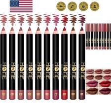 Matte Lip Crayon Set, 10PCS Lip Liner High Pigment Long Lasting Lipstick Penc...