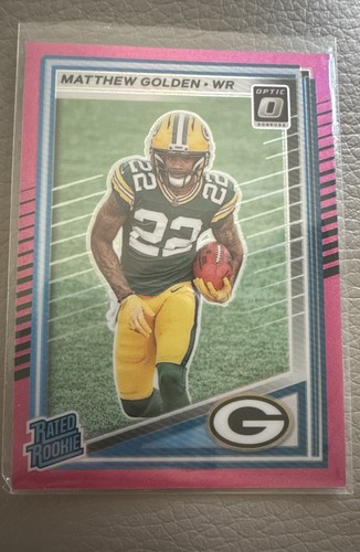 2025 Panini Donruss - Rated Rookie Matthew Golden #311 Optic Preview Pink Prizm
