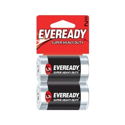 Eveready Super Heavy Duty D 1.5V Batteries - 2PACK No Size 