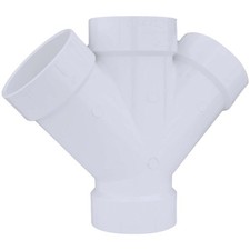 Charlotte Pipe 4 In. Schedule 40 DWV PVC Double Wye PVC 00611 1200HA Charlotte