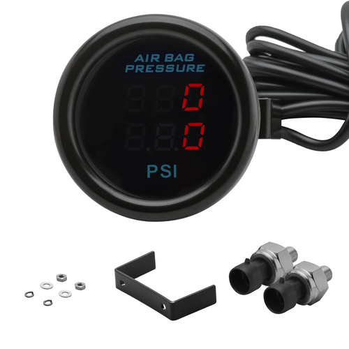 Dual Display Air Suspension Gauge Air Ride Air Pressure Gauge 2Inch 0-220PSI ... - Picture 2 of 12
