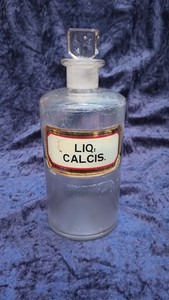 Antique Apothecary  Pharmaceutical Glass Bottle with stopper