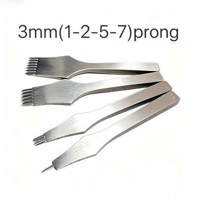 3mm Professional Leather Pricking Iron Set 1/2/5/7 Teeth for Leather Craft