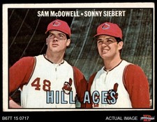 1967 Topps #463 Sam McDowell / Sonny Siebert Tribe Hill Aces Indians 3 - VG
