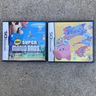 Nintendo DS Super Mario Brothers, Kirby Squeak Squad Cases with Manuals No Games