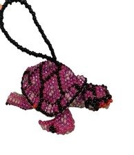 Handmade Guatemalan Beaded Turtle Ornament Gift Decoration Sun Catcher