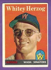 1958 Topps - #438 Whitey Herzog - Washington Senators - Vg+