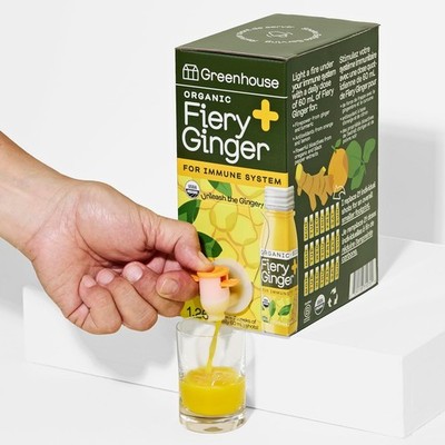 Greenhouse Juice Organic Fiery Ginger Wellness Shot Box Multipack 1.26L Ginge...
