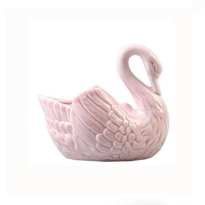 Ceramic Flower Pot, White Swan Succulent Flower Pot, Porcelain, Candle Holder...