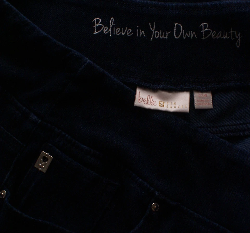 Belle Kim Gravel Pull On Jeans Blue Stretch Denim Ankle Pants Womens 22W (41X26) - Image 4 of 4