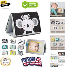 Tummy Time Toys High Contrast Baby Book. Fun, Interactive Crinkle Books for B...