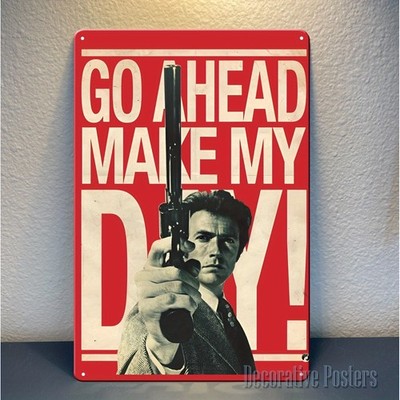 Dirty Harry Clint Eastwood Movie  Poster- 8x12 inch Tin Metal Signs Plaque