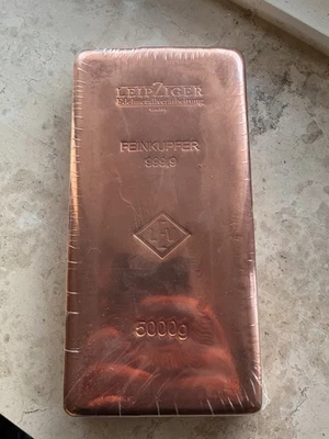 5KG Kupferbarren 999 Feinkupfer Leipziger Edelmetallverarbeitung - Bild 1 von 3