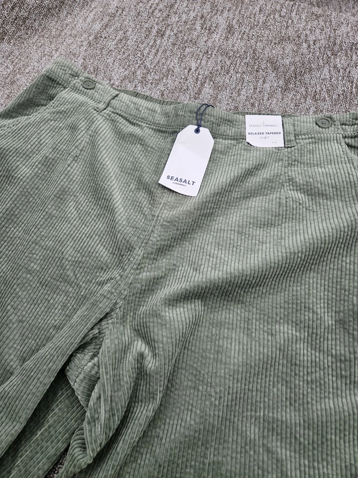Seasalt Cornwall Trethornes Corduroy Trousers UK20 Dusky Green BNWT